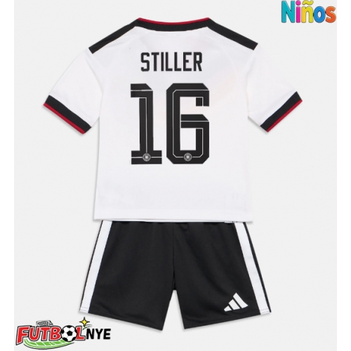 Camiseta Alemania Angelo Stiller #16 Primera Equipación para niños Mundial 2026 manga corta (+ pantalones cortos)